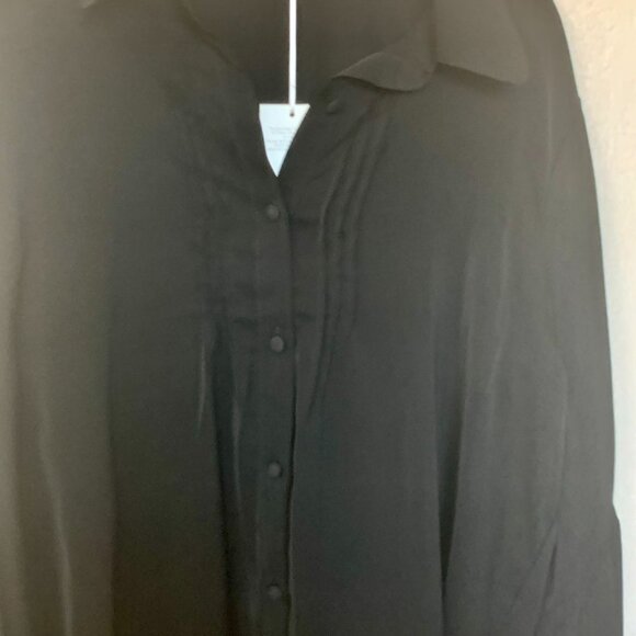 Grace Karin XL black blouse - Renaissance long sleeves - button up top - Picture 2 of 5